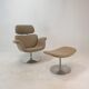 Fauteuil tulipe et pouf par Pierre Paulin pour Artifort, années 1980