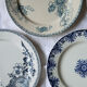 Set of 6 mismatched iron earth plates Sarreguemines Gien Royat Germaine Vichy