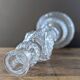 Legras candlestick in molded glass with faces in relief, vintage carafe