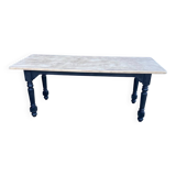 Table de ferme bois et noir
