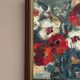 Swedish Oil on Canvas“Red Poppies and White Blossoms” by L. Stokes, Vintage