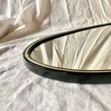 Old rearview mirror - black and gold plastic frame - 34 x 55 cm