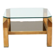 Table d'appoint table basse plaqué or 23 carats verre belgochrom seventies 60cm
