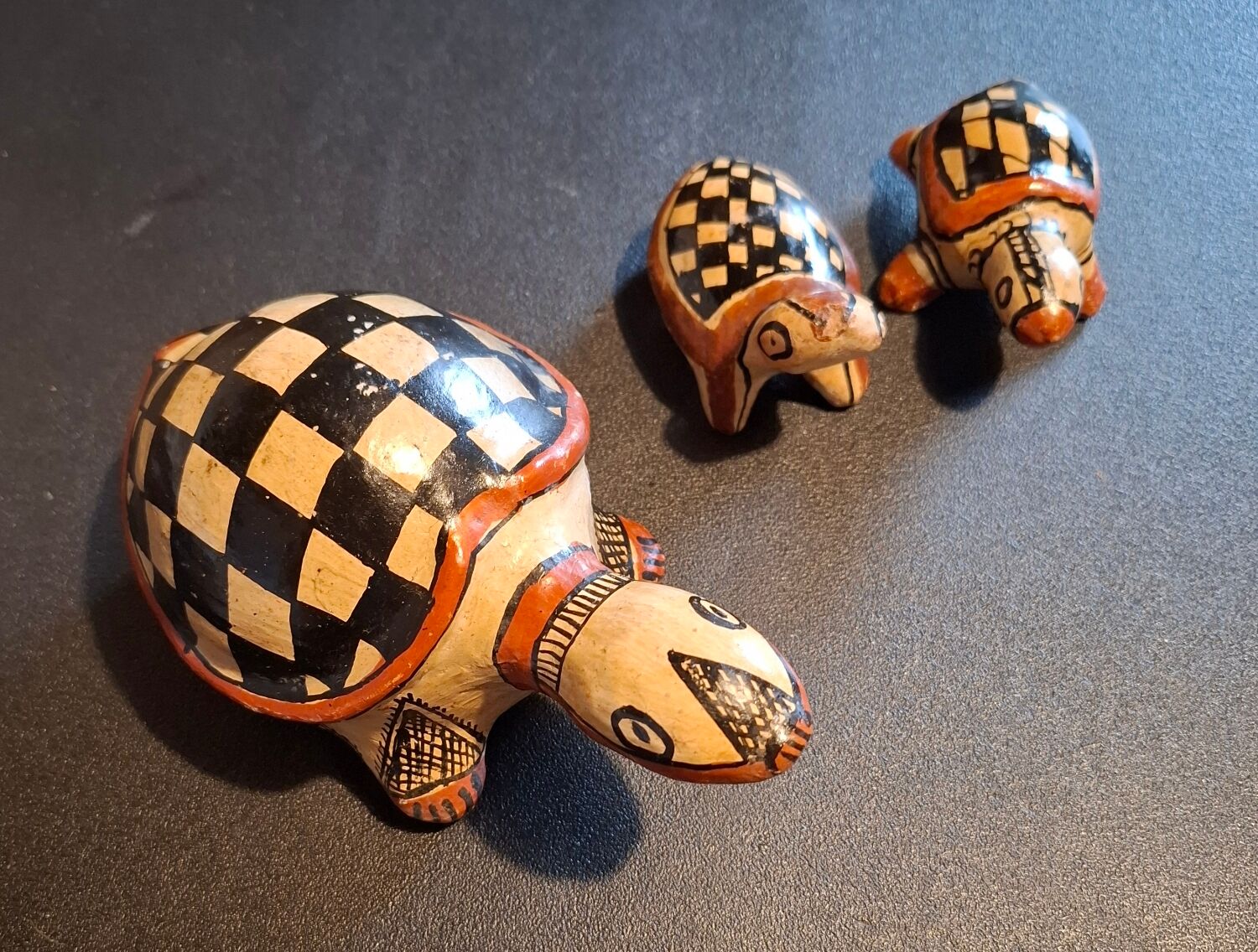 Traditional Berber ceramic turtle family