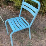 4 mismatched chairs Tolix brasserie bistro terrace French bistro 60s