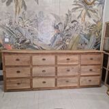 12-drawer craft cabinet in stripped walnut