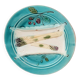 Majolica asparagus plate – 19th century slip – antique turquoise blue