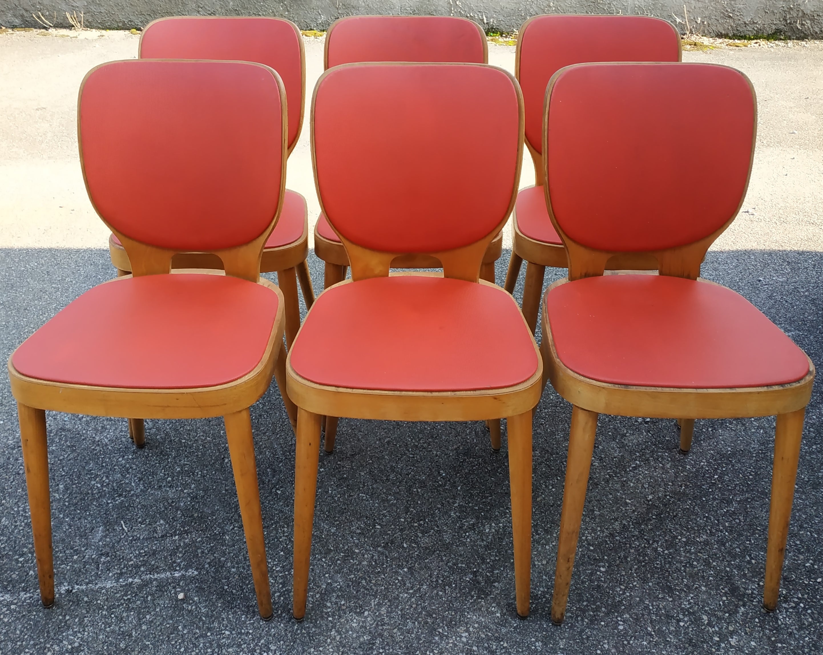 Set of 6 chairs Bistro vintage 60s