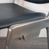 Set 5 chairs stackable Mauser in aluminium and leather, vintage 1960