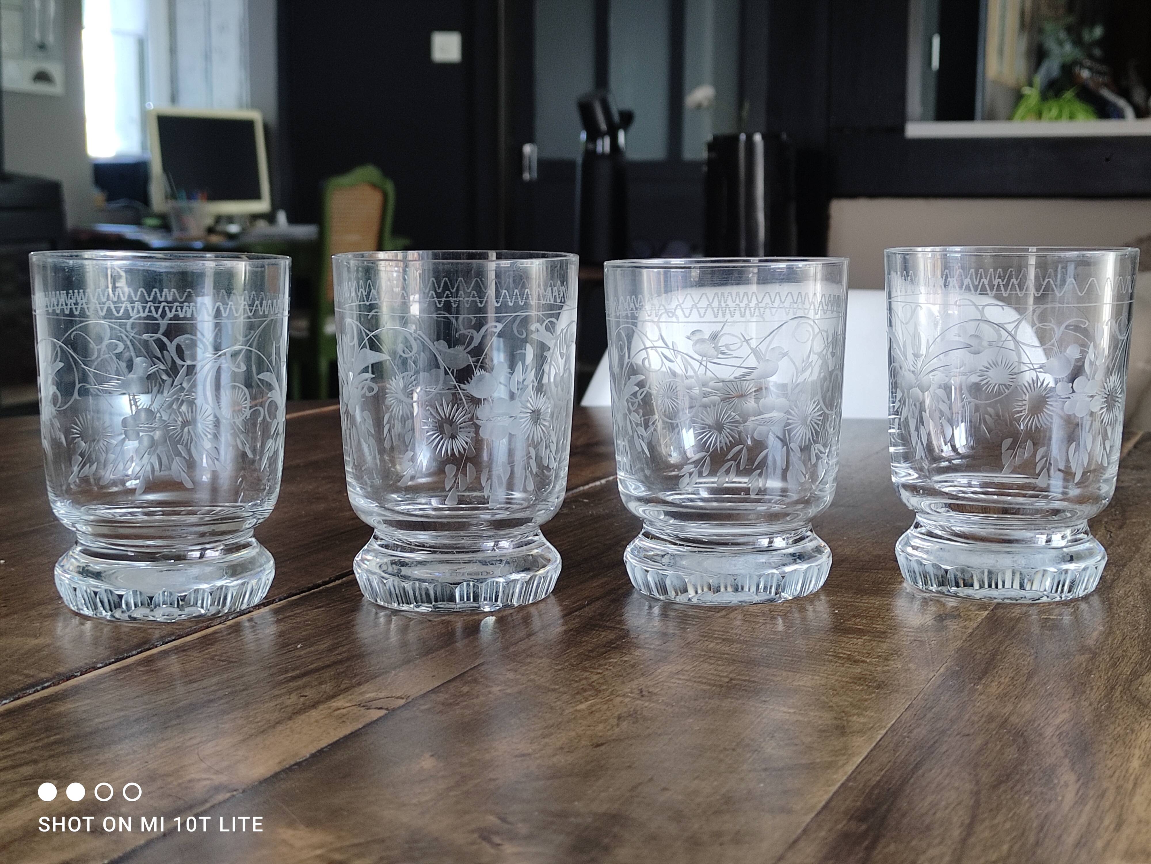 Lot de 4 verres à eau en cristal modèle Concord de la Cristallerie Theresienthal