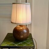 Vintage stoneware ball lamp
