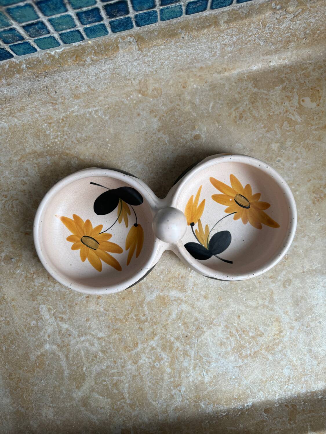 Double ramekin from the Marais pottery, 1960s-70s