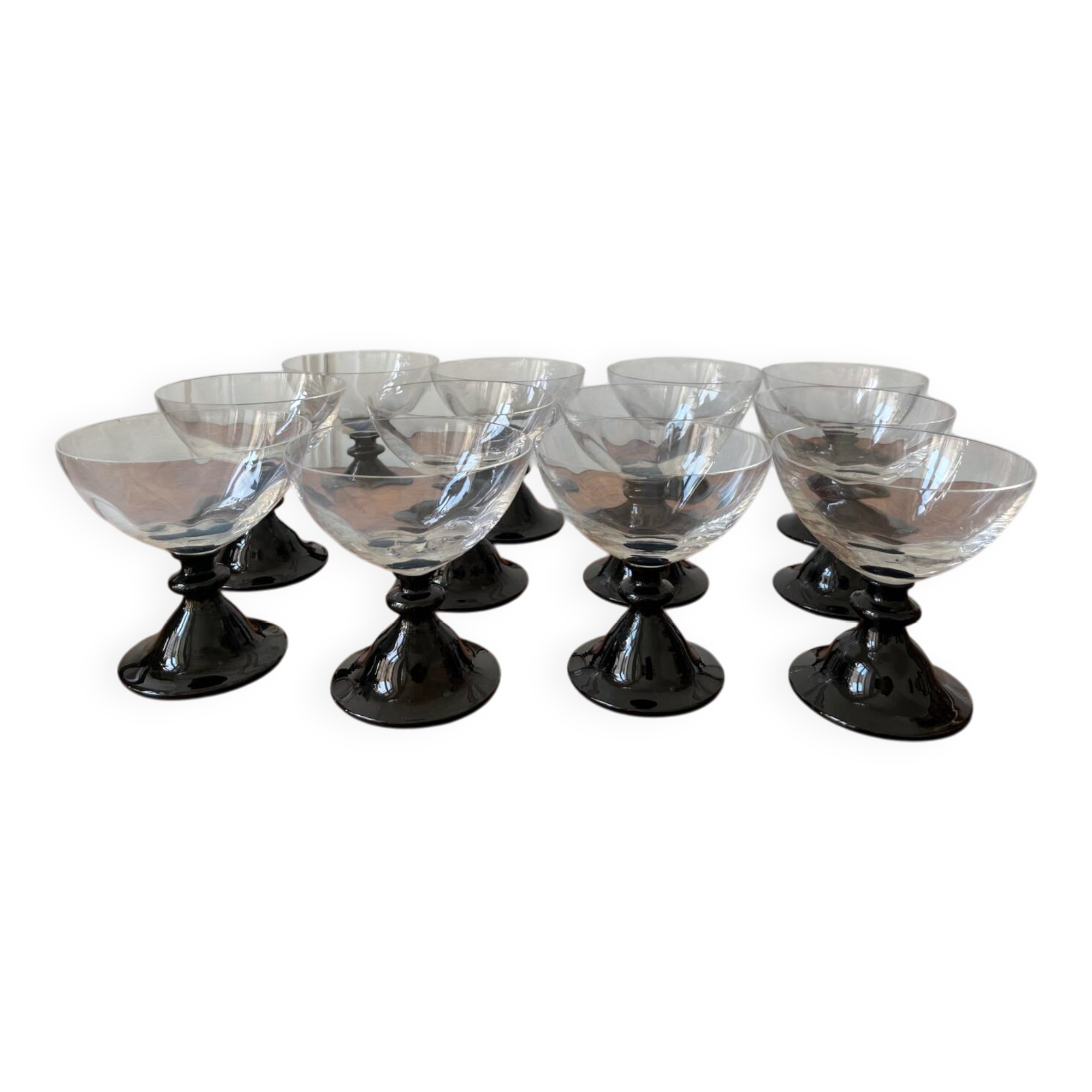 Set of 12 retro dessert cups
