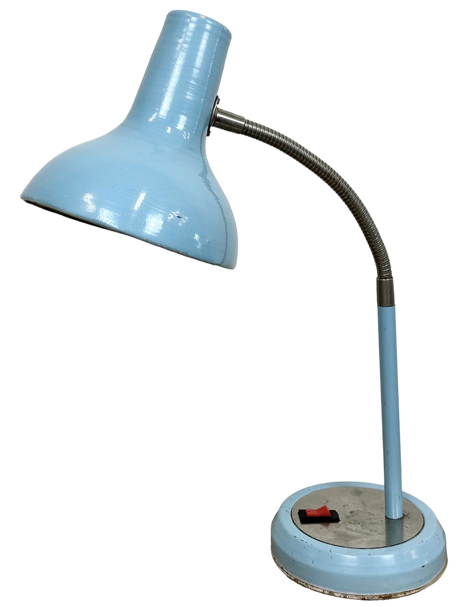 Blue Industrial Gooseneck Table Lamp, 1960s