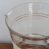 Glass carafe set with gilding and marbling, with 6 associated glasses