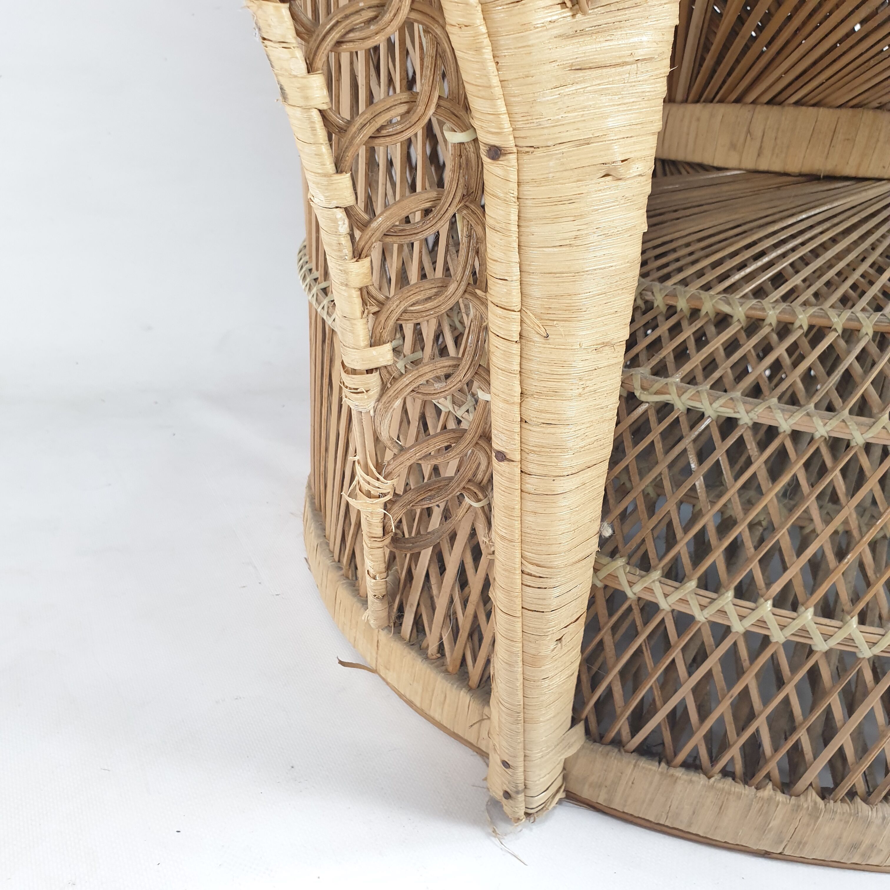 Emmanuelle in rattan and wicker armchair Italy 1960's