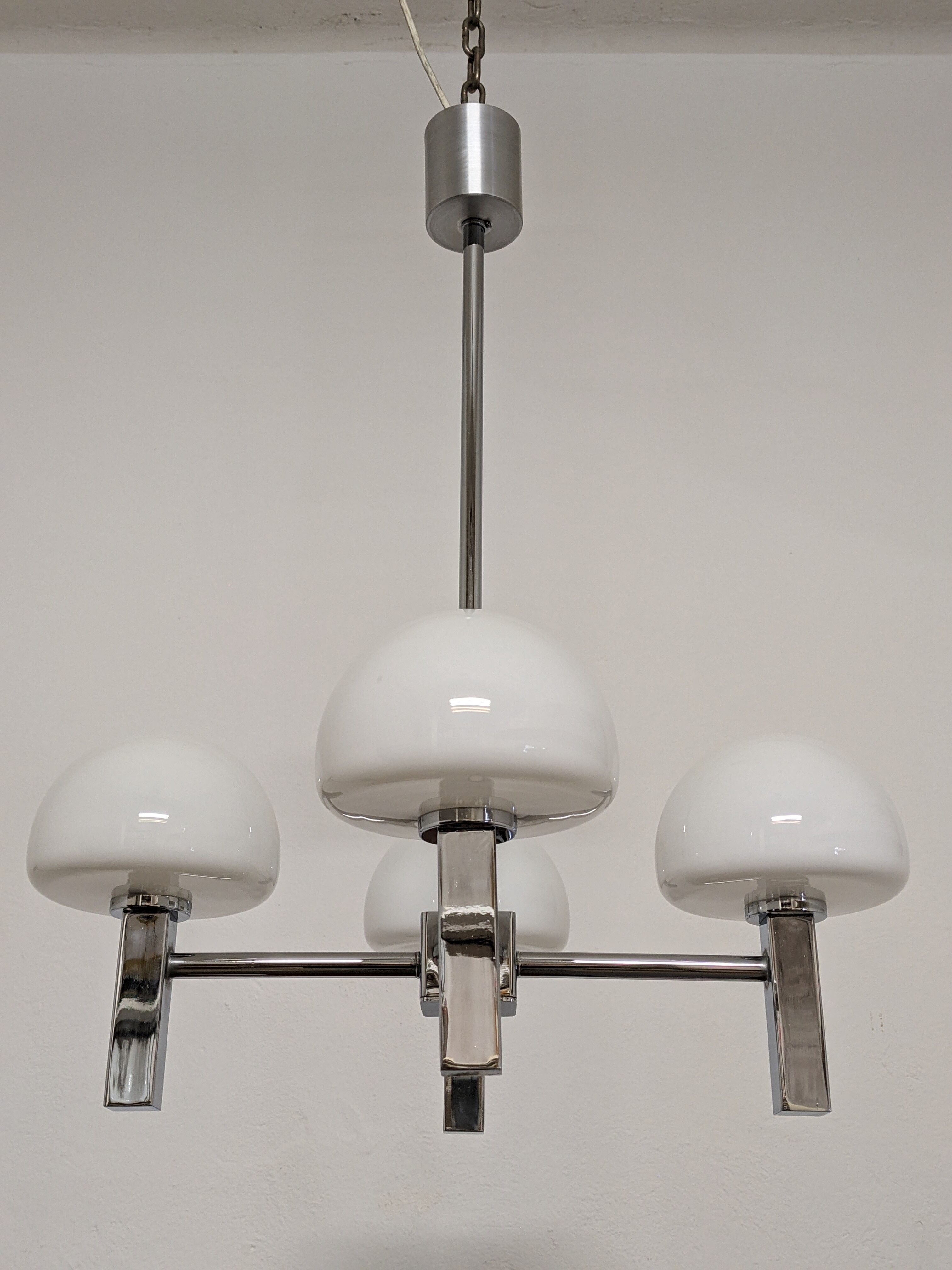 4-light space age chandelier from the 60s/70s