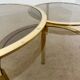 Ancienne table basse gigogne en laiton et verre fumé design italien des années 70 vintage