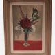 HST painting bouquet of peony flowers signed Henri Marcel-Martin vintage 1950