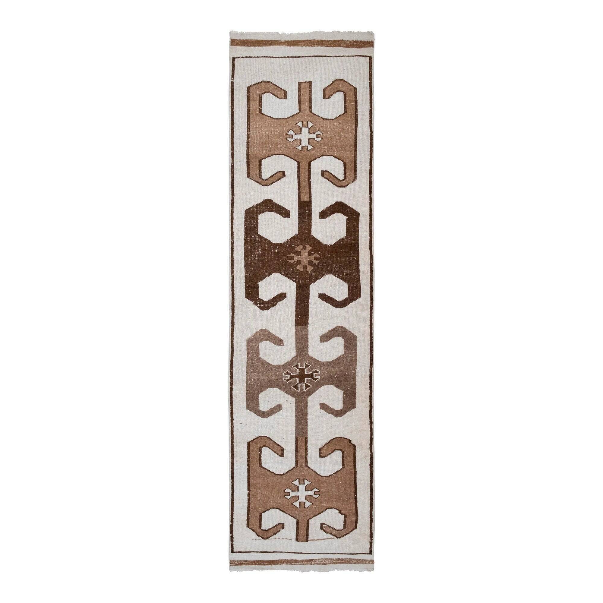 Vintage Turkish hallway rug 94x352 cm