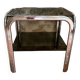 Chrome end table/side table and smoked glass