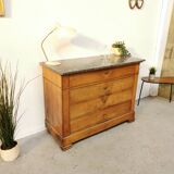 Louis Philippe walnut and marble dresser