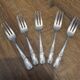 5 silver cake forks from the mid-20th century
