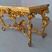 Rococo console Golden wood Roman marble XVII