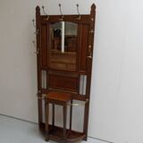 Antique oak standing coat rack