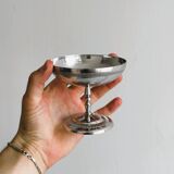 5 silver-plated metal cups