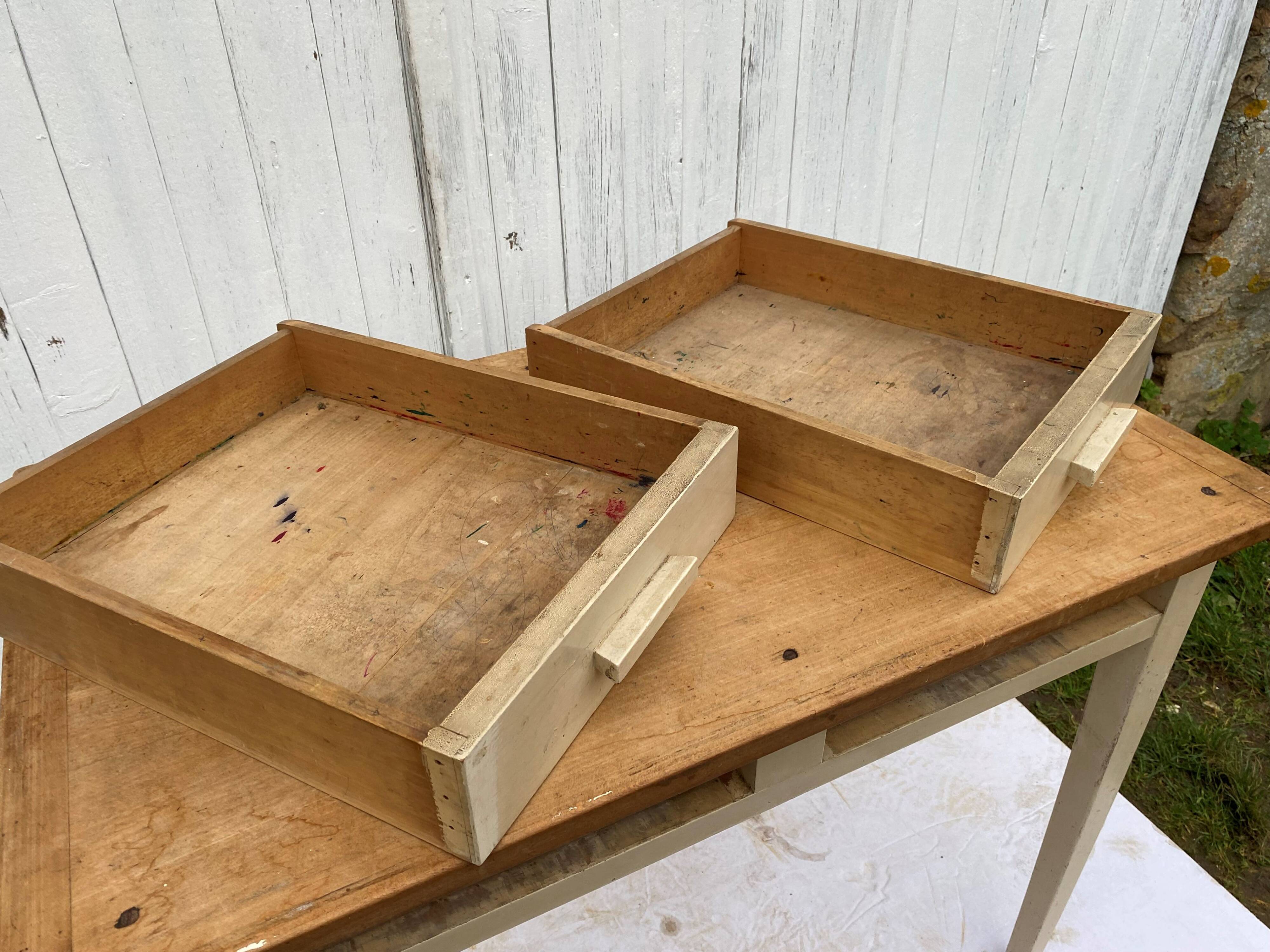 2 drawer solid wood desk 1950