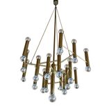 XXL 60s 70s chandelier Gaetano Sciolari for Sciolari Brass with 37 flames