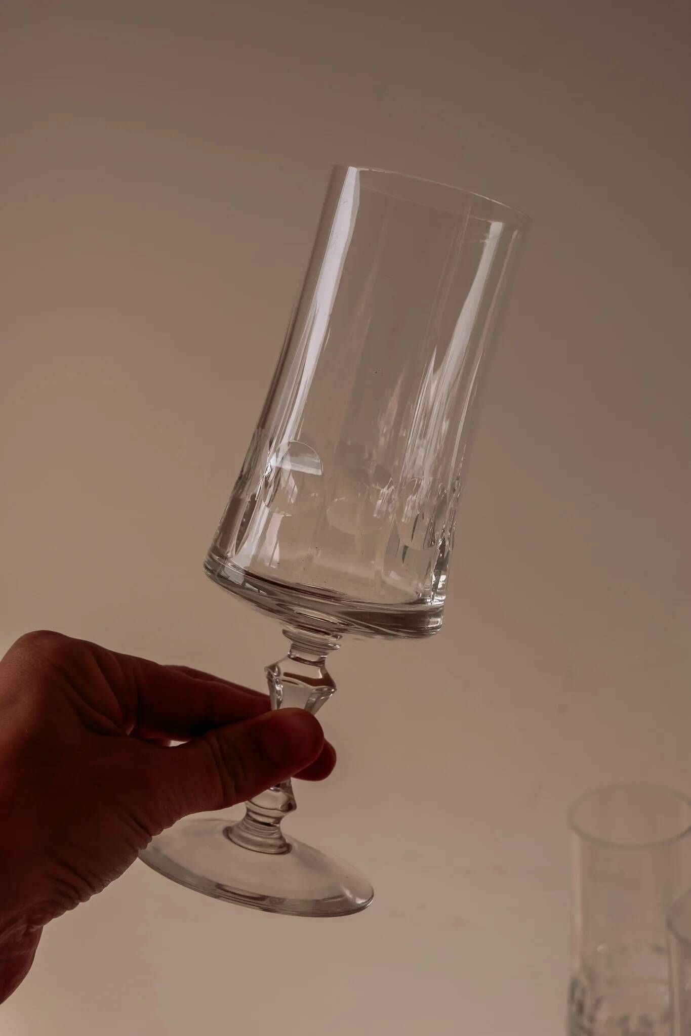 Crystal champagne glasses from France, set of 4