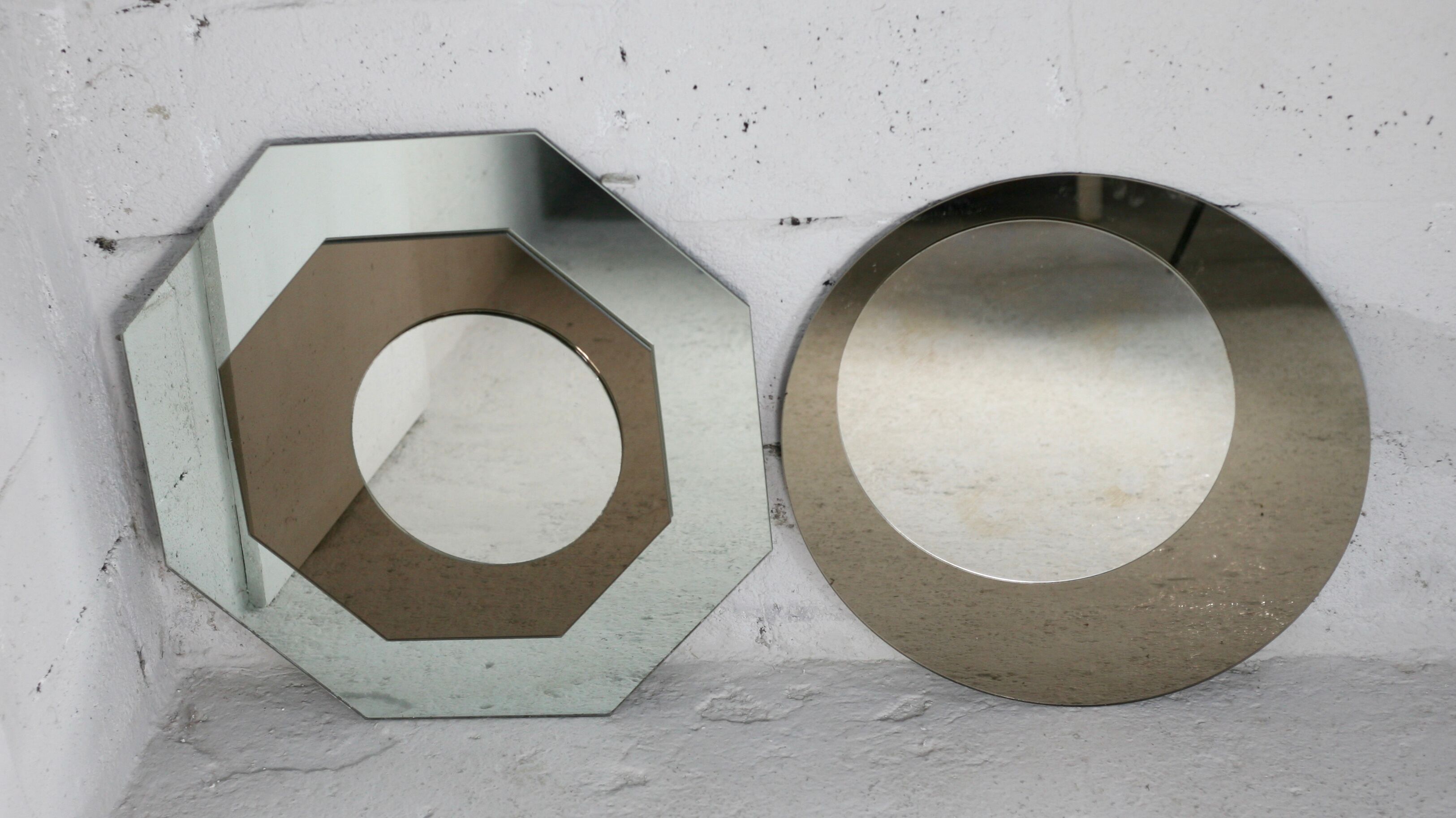 Pair of "kinetic" mirrors, France, circa 1970