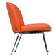 Chauffeuse vintage orange skaï et chrome 1970