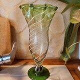 Vase in gradients of green Murano