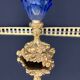 Cut blue crystal jug and gilded bronze, attributed to Baccarat.