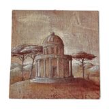 Oil on canvas landscape a l'antique signed gouny et marange