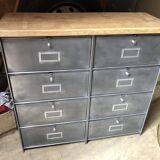 Meuble Ronéo à 8 clapets industriel bois métal