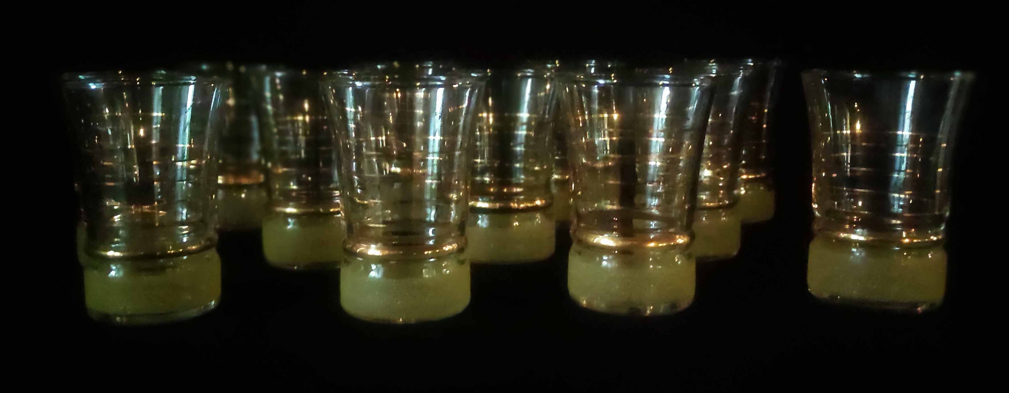 12 granite glasses, 50s