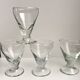 set of 5 glasses with thick bottom feet early twentieth century