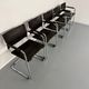 Lot of 5 tubular metal leather chairs designed by Mart Stam, Bauhaus, 1970s.