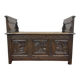 Breton bank chest from the early 20th century in oak and chestnut.