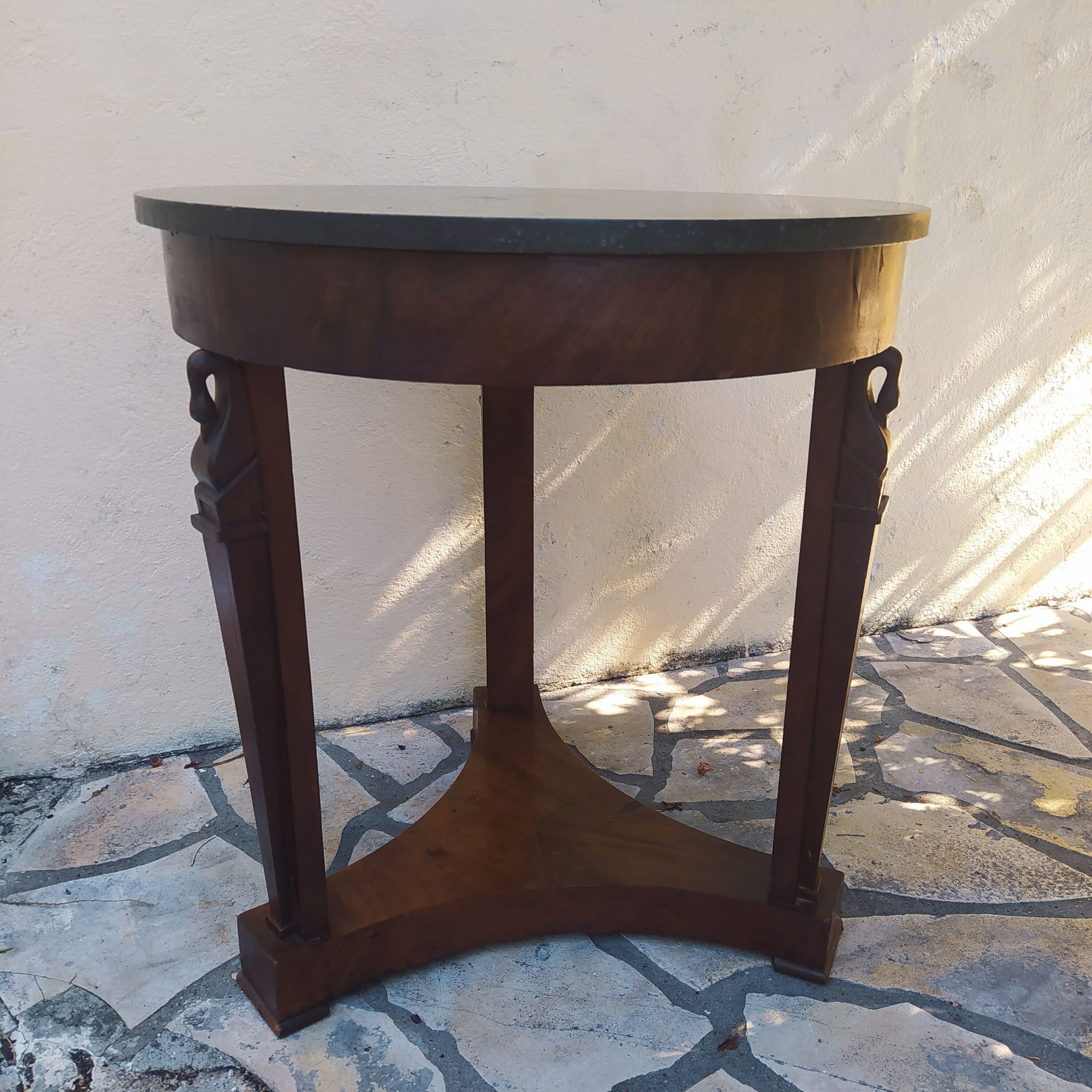 pedestal table Empire mahogany and marble period