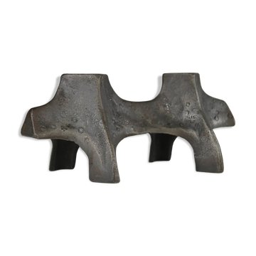 Cast Iron Candleholder by Ulla Fogelklou-Skogh — Antikjärn Series, Ystad-Metall, Sweden, circa 1965