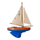 Basin sailboat "Tirot 500" navigable wood, antique toy with pretty vintage colors