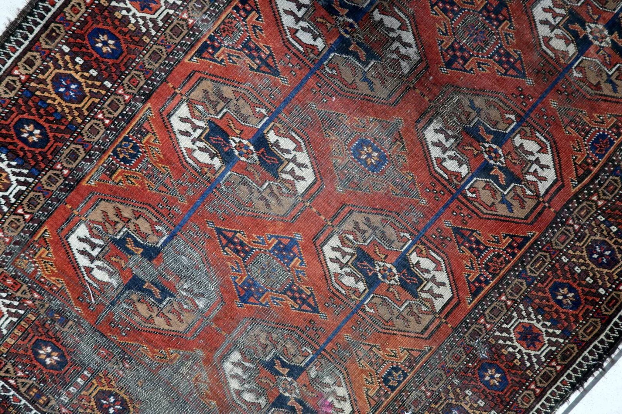 Tapis afghan Baluch vintage fait main 93 cm x 164 cm années 1920
