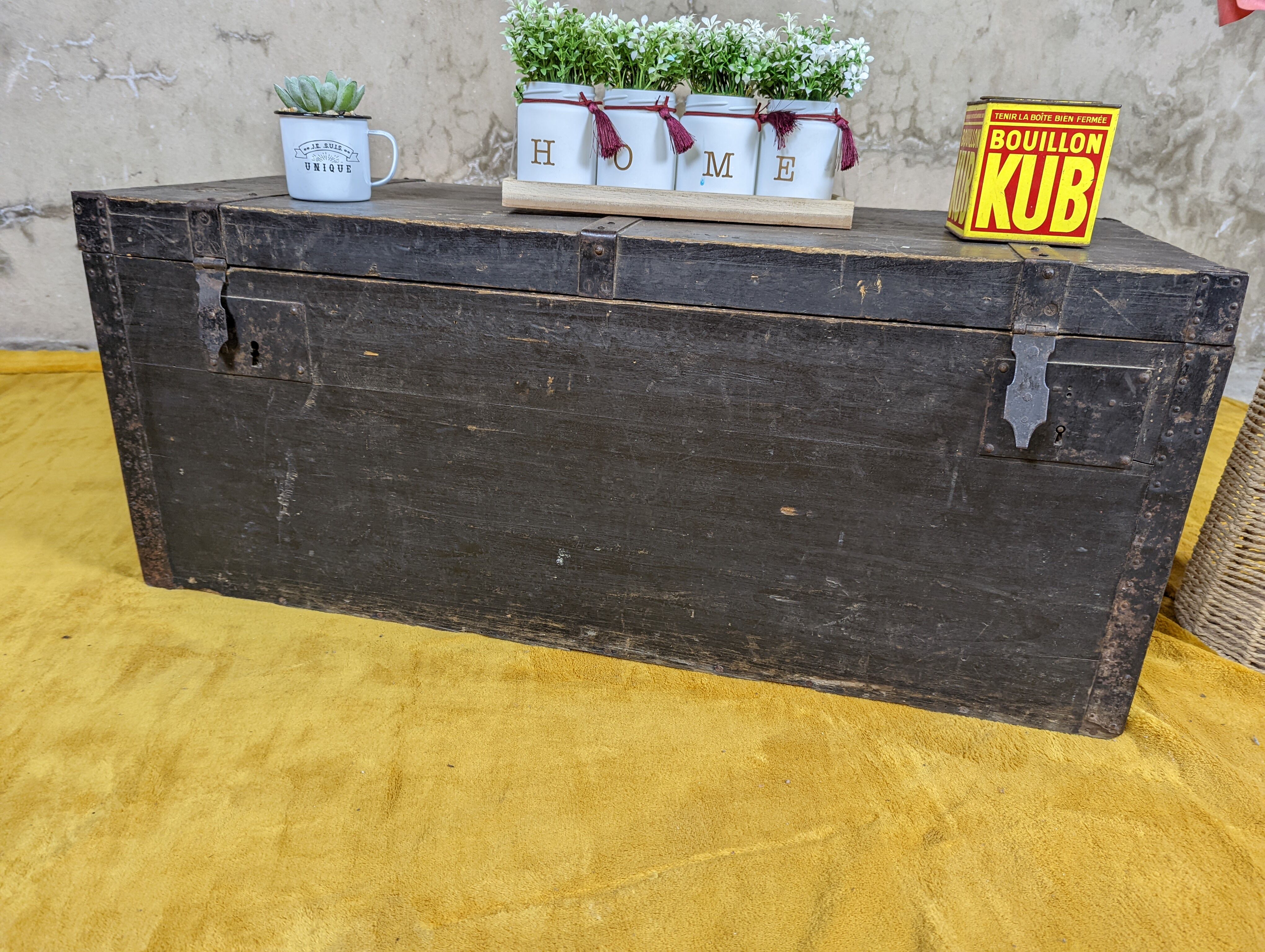 Antique travel trunk