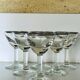 Lot de 8 verres à pied à porto liseré argenté
