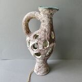 Openwork ceramic lamp from Vallauris, 70s